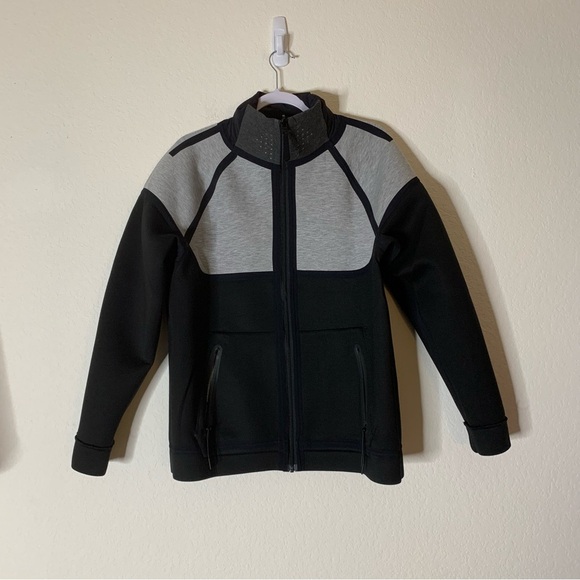 Isaora Mens Neo panel full zip gray black reversible jacket L - Picture 5 of 11